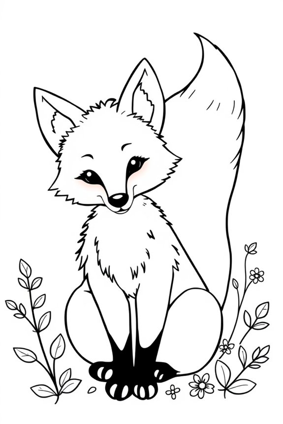 Fox Outline Coloring Sheet
