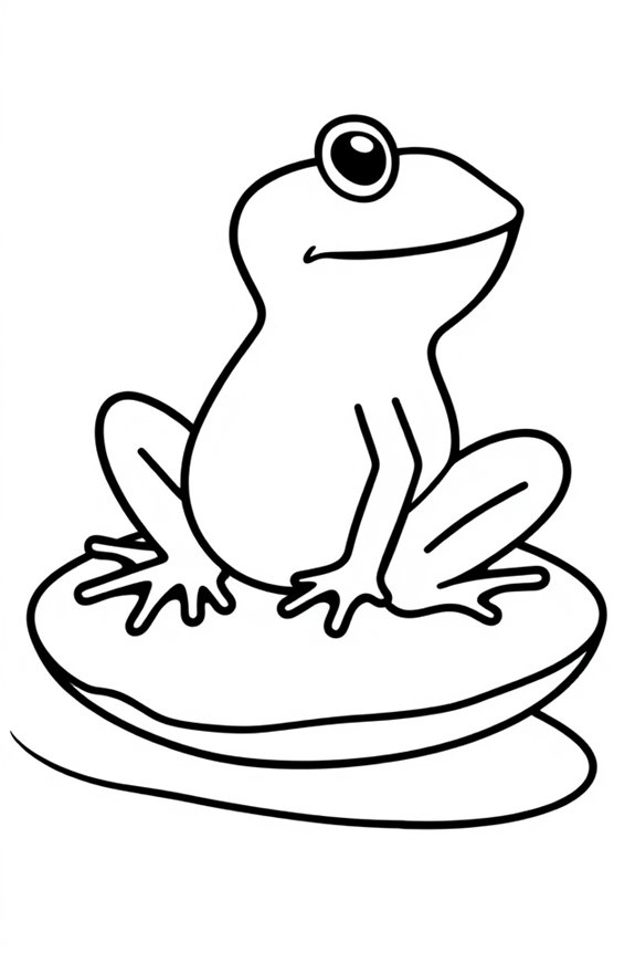 Simple Frog Silhouette Coloring Sheet