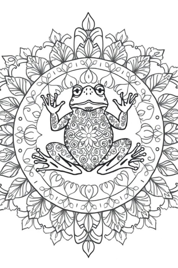 Frog Mandala Coloring Sheet