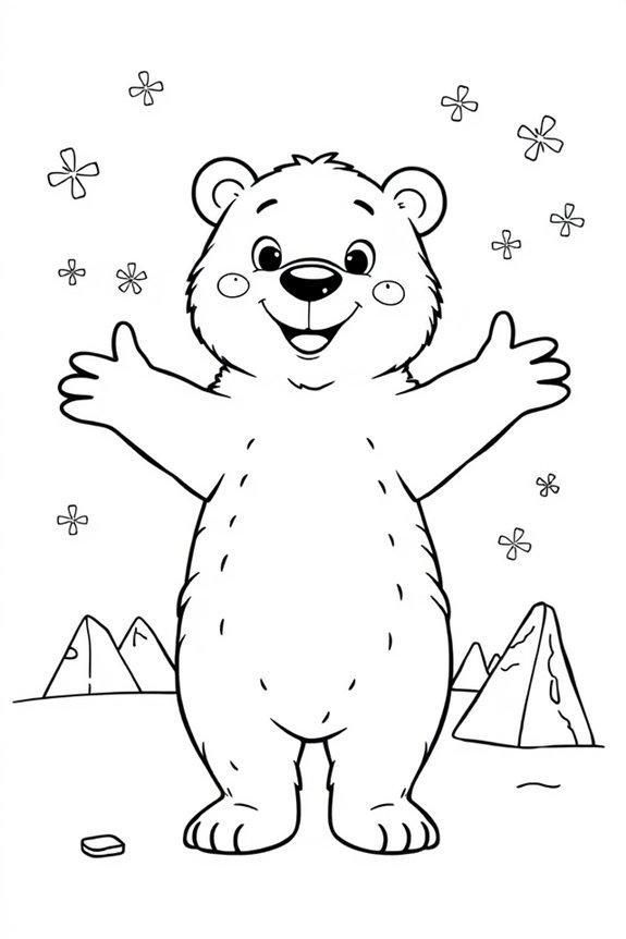 Friendly Polar Bear coloring sheet