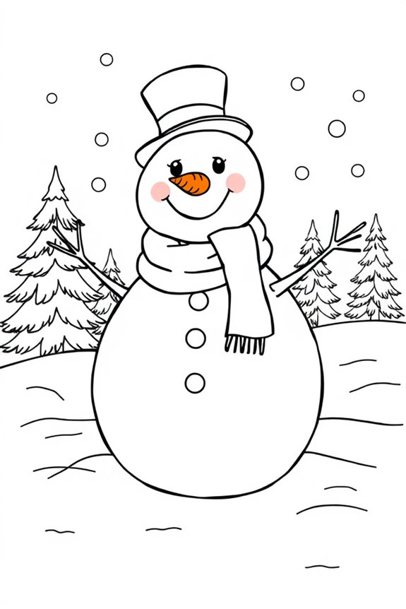 Charming Snowman coloring sheet