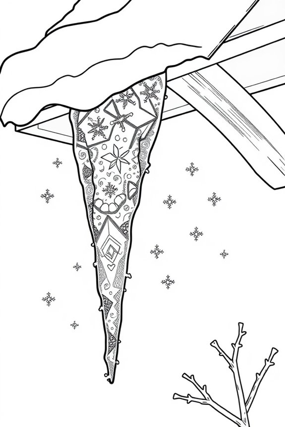 Glittering Icicle coloring sheet