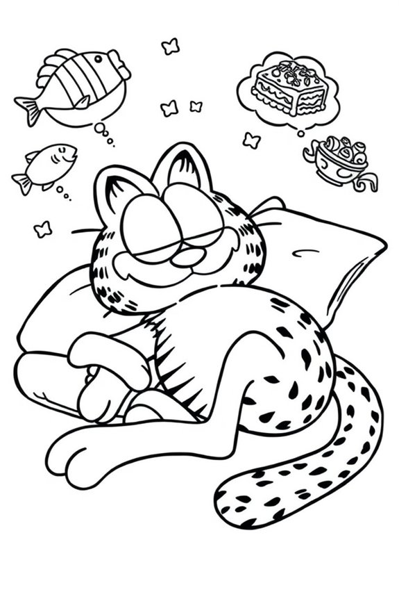 Garfield Sleeping Coloring Sheet