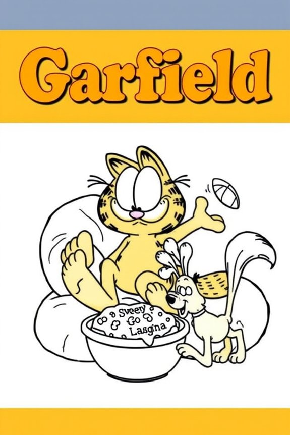 Garfield and Odie Friends Coloring Sheet