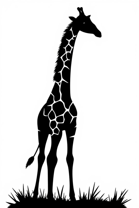 Giraffe Silhouette Coloring Sheet