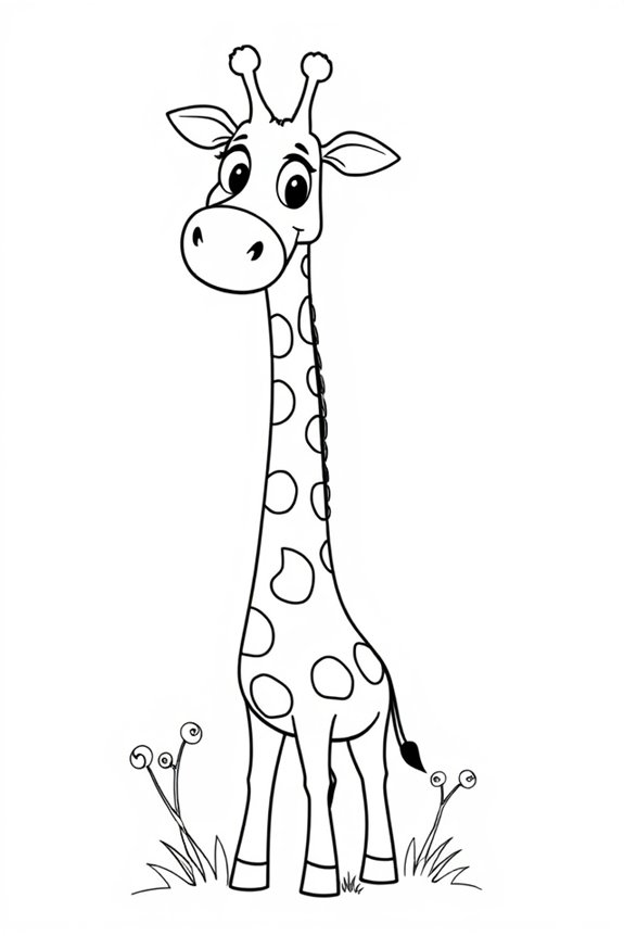 Cartoon Giraffe Coloring Sheet