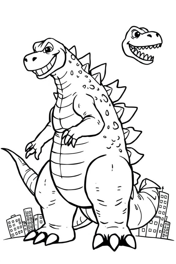 Godzilla Cartoon Coloring Sheet