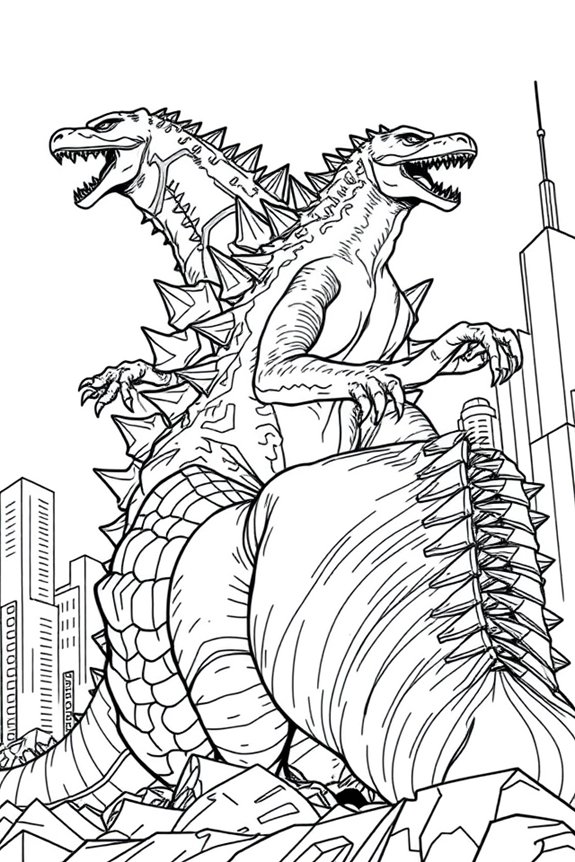 Godzilla vs. Monster Coloring Sheet