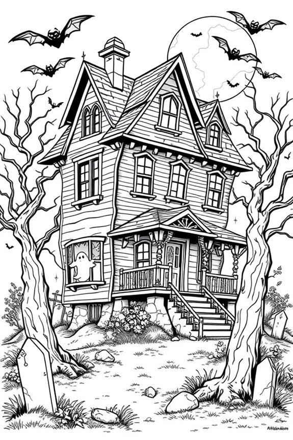 Haunted House Coloring Sheet