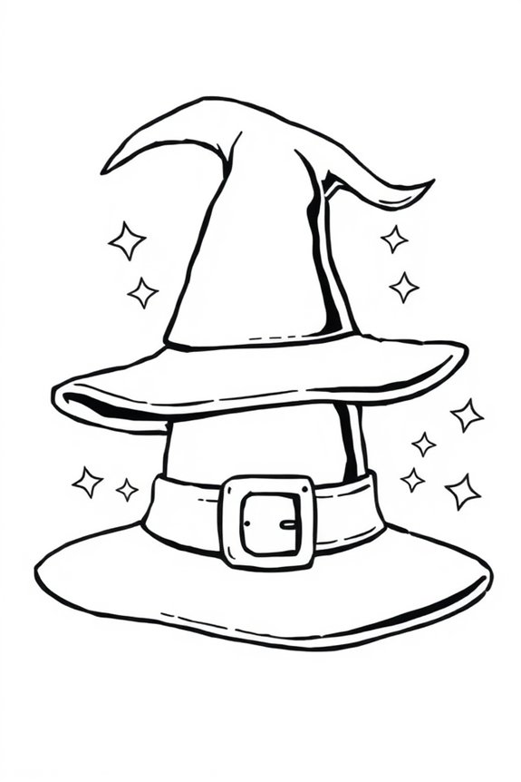 Simple Witch Hat Coloring Sheet