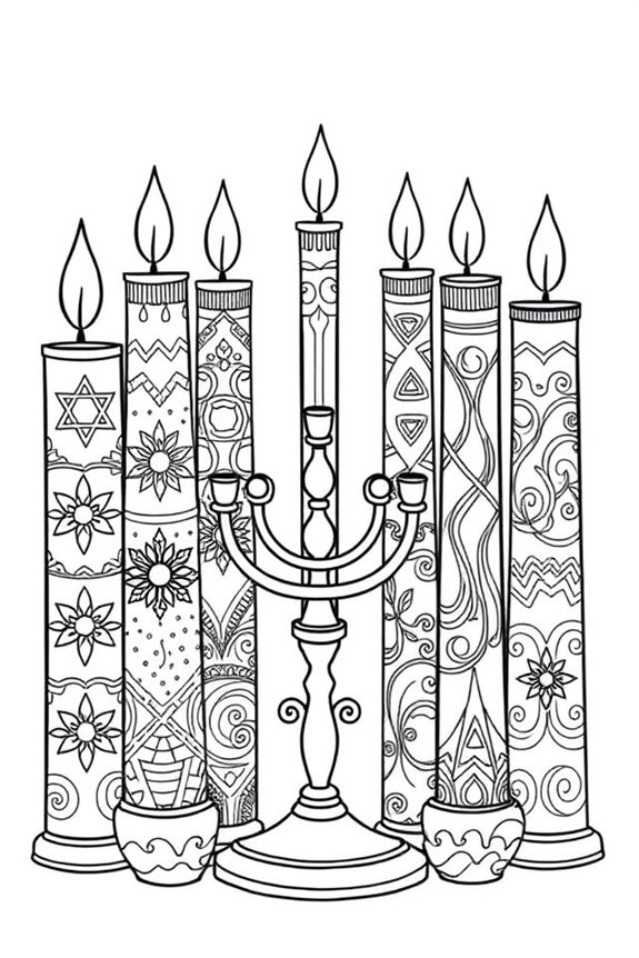 Candles Coloring Sheet