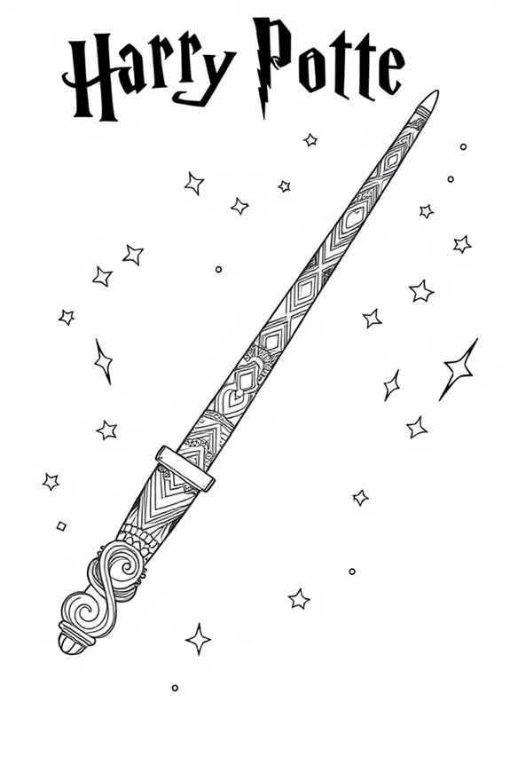 Harry Potter Wand Coloring Sheet
