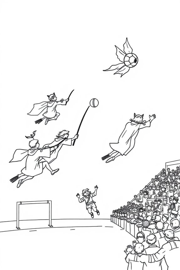 Quidditch Match Coloring Sheet