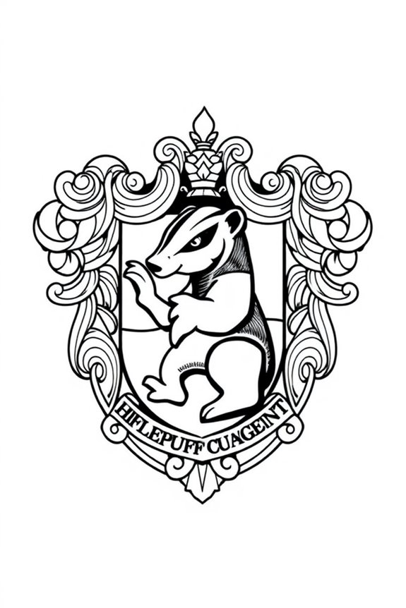 Hufflepuff Crest Coloring Sheet