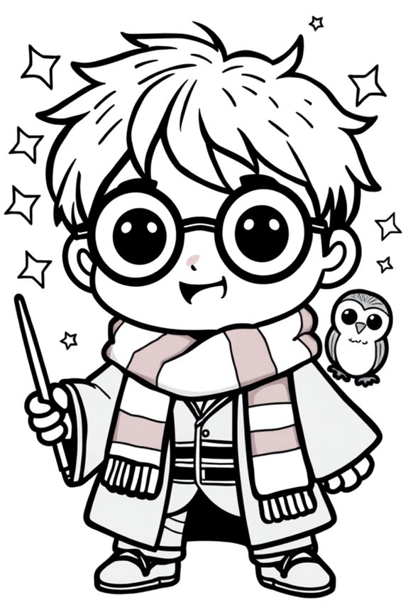 Chibi Harry Potter Coloring Sheet