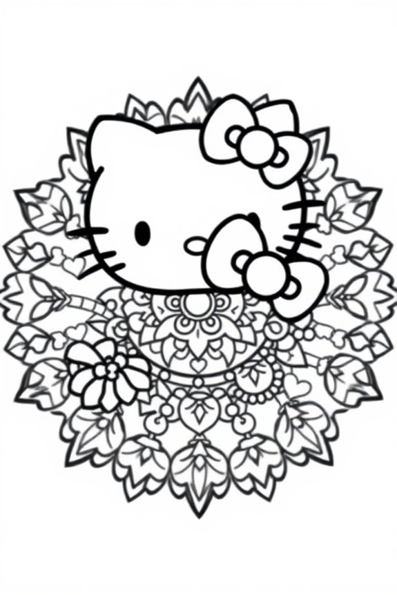 Hello Kitty Mandala Coloring Sheet