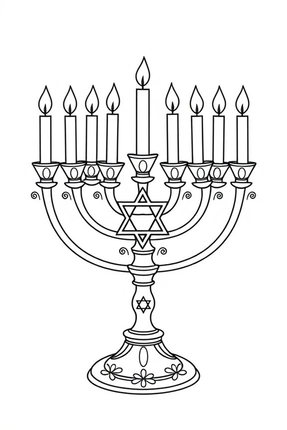 Hanukkah Menorah coloring sheet