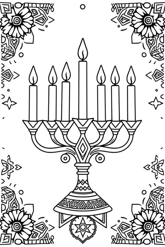 Kwanzaa Kinara coloring sheet