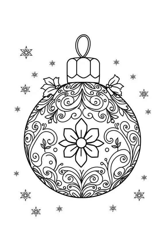 Festive Ornament coloring sheet