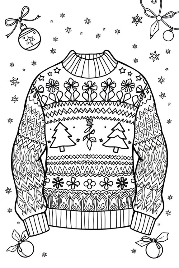Cozy Sweater coloring sheet