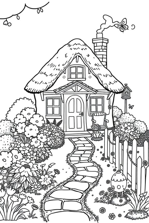 Cozy Cottage Coloring Sheet