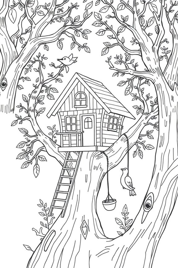 Treehouse Coloring Sheet