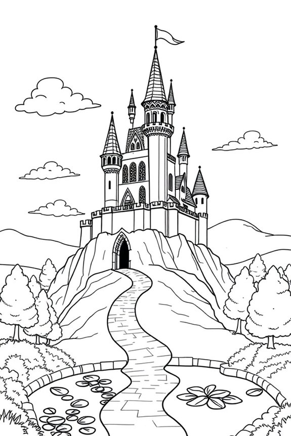 Fantasy Castle Coloring Sheet