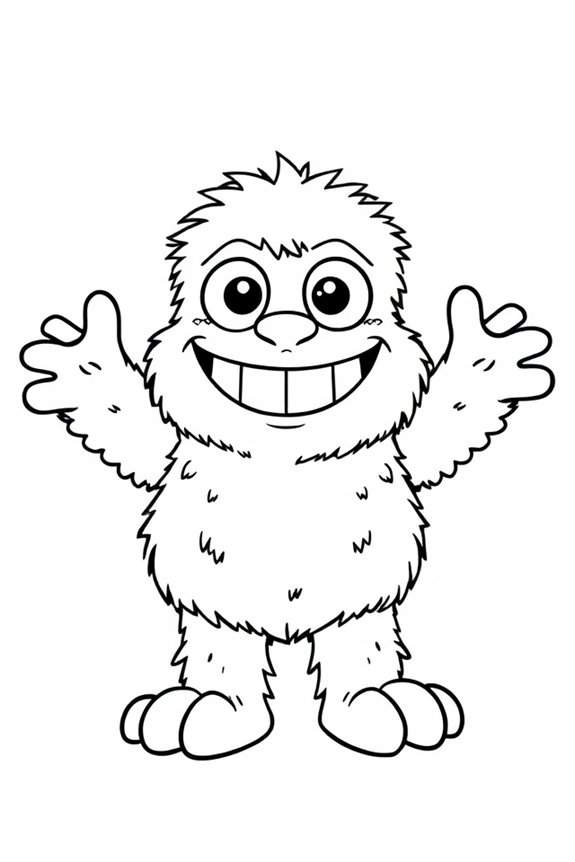 Huggy Wuggy Line Art Coloring Sheet