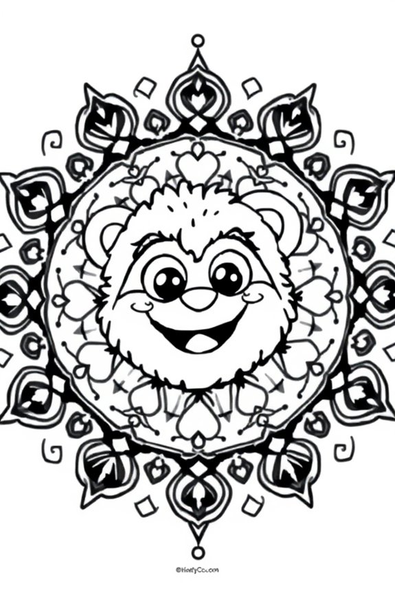 Huggy Wuggy Mandala Coloring Sheet