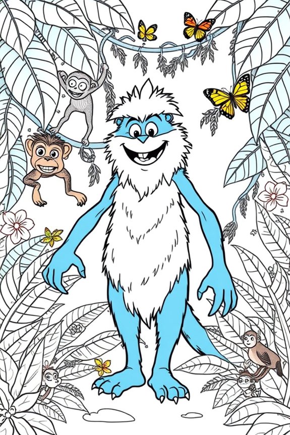 Huggy Wuggy Jungle Adventure Coloring Sheet