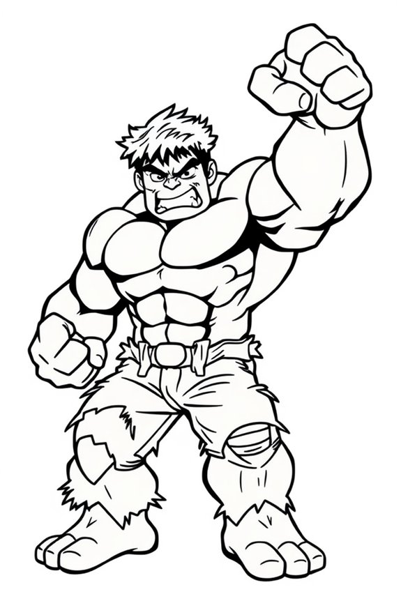 Hulk Cartoon Coloring Sheet