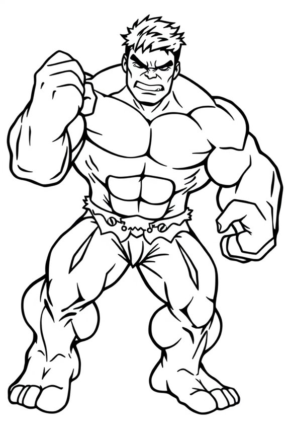 Simple Hulk Outline Coloring Sheet
