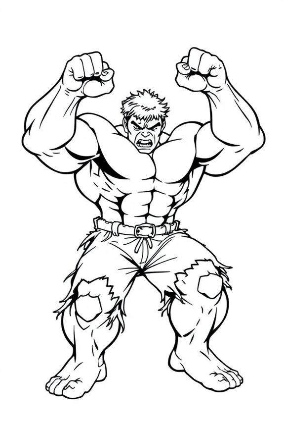 Hulk Action Pose Coloring Sheet