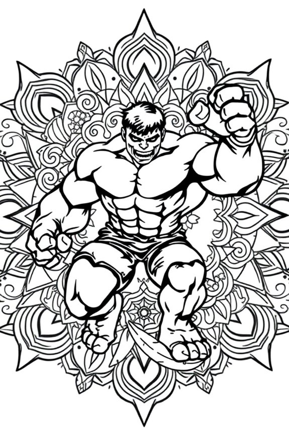 Hulk Mandala Coloring Sheet