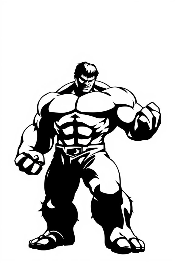 Hulk Silhouette Coloring Sheet