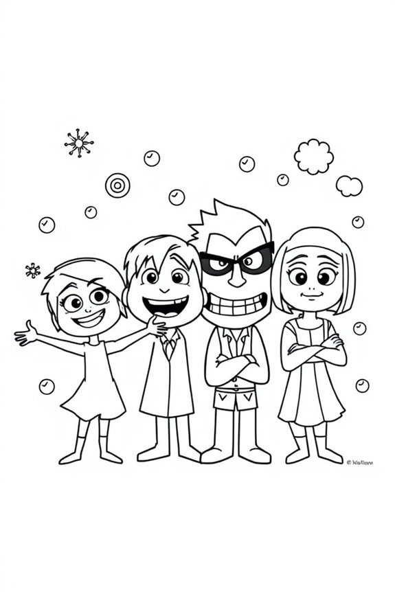 Inside Out 2 Scene coloring sheet
