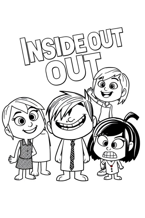 Inside Out 2 Emoji coloring sheet
