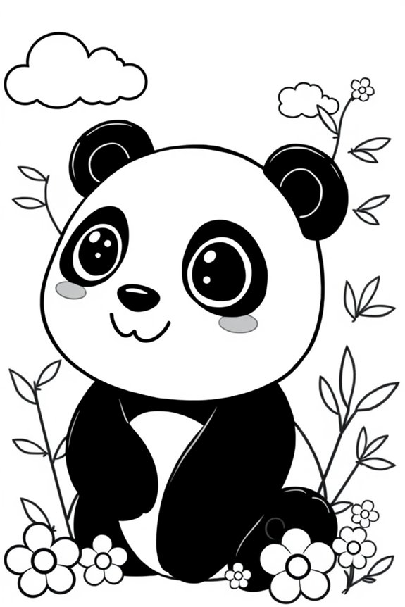 Kawaii Panda Coloring Sheet