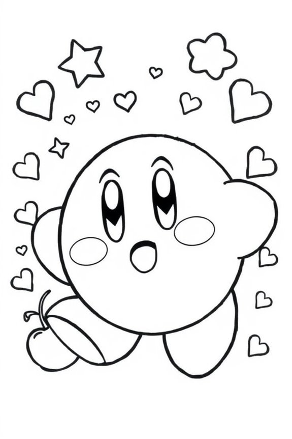 Cute Kirby coloring sheet