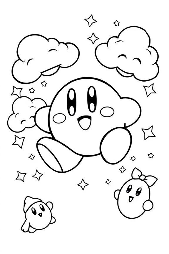 Kirby adventure coloring sheet