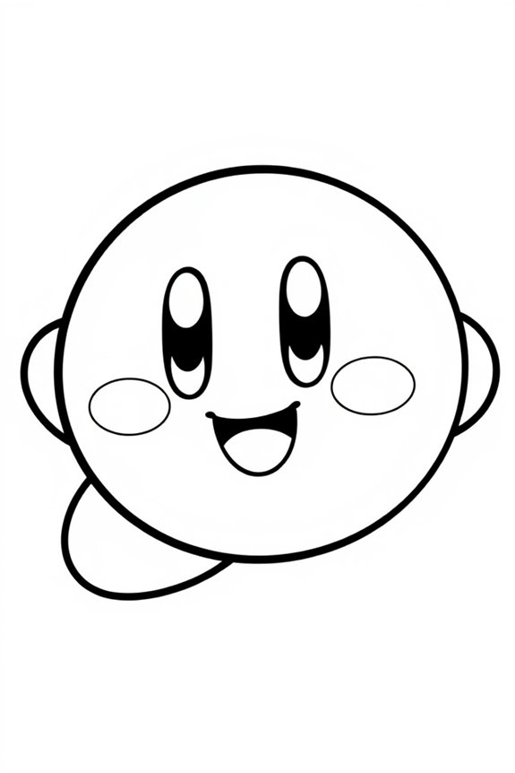 Kirby happy face coloring sheet