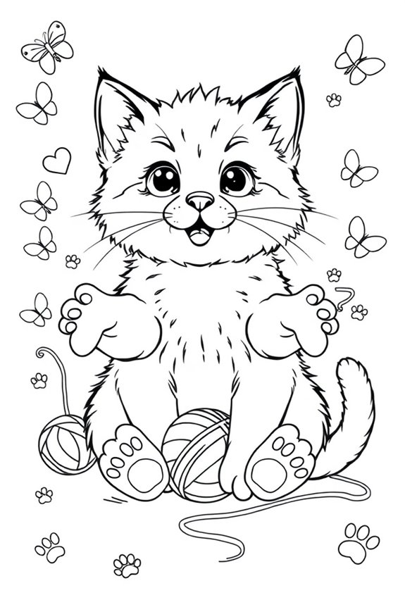 Cute Kitten Coloring Sheet