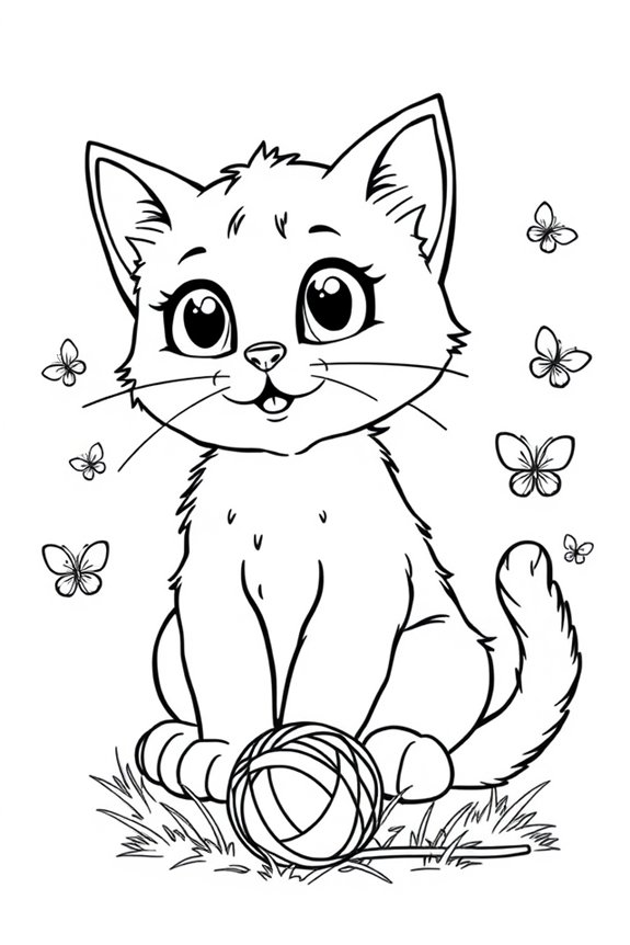 Playful Kitten Coloring Sheet