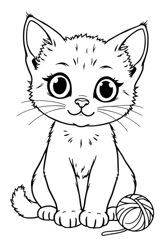 Sitting Kitten Coloring Sheet