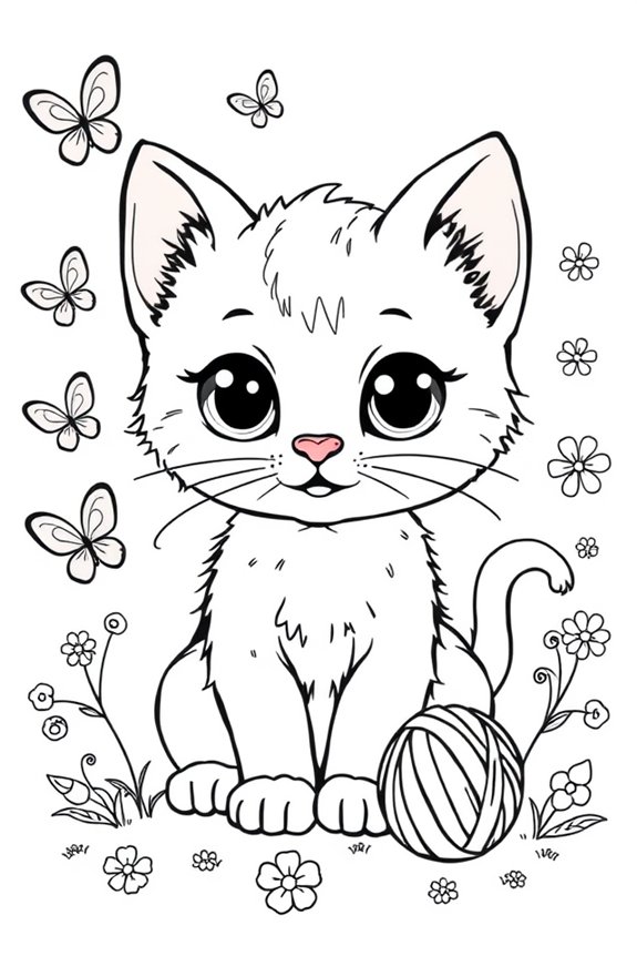 Cartoon Kitten Coloring Sheet