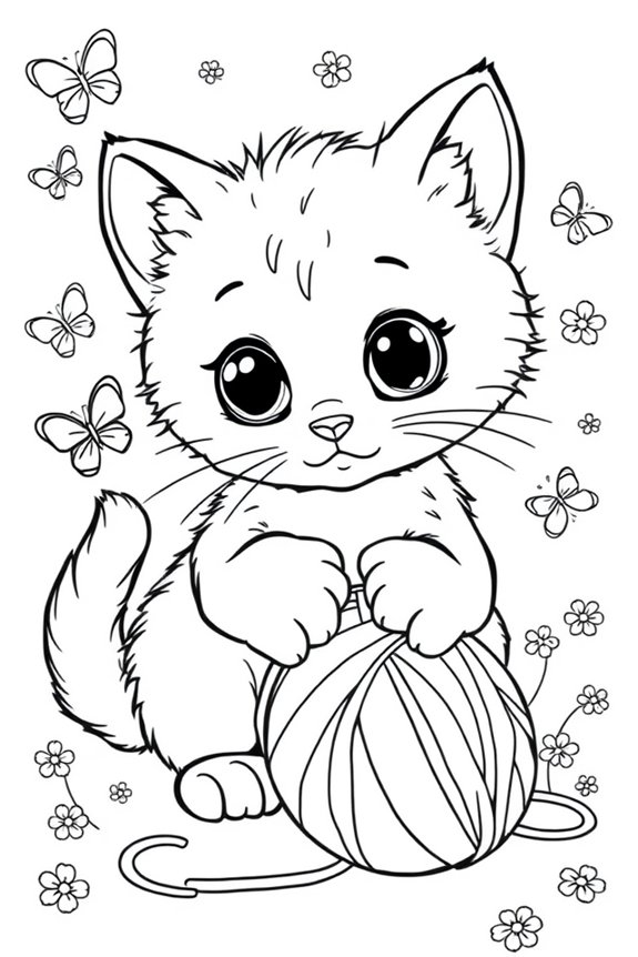 Playful Kitty Coloring Sheet