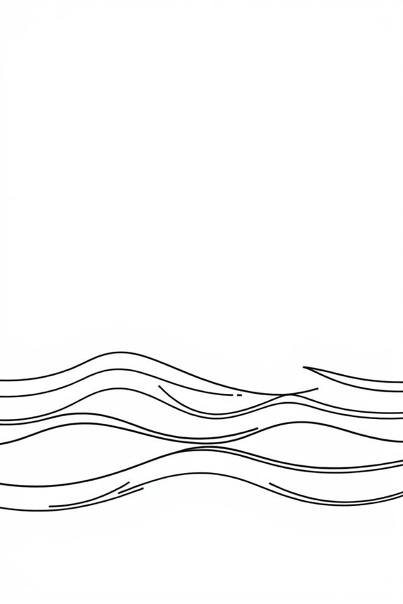 Simple Ocean Waves Coloring Sheet
