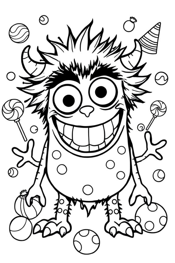 Funny Monster Coloring Sheet