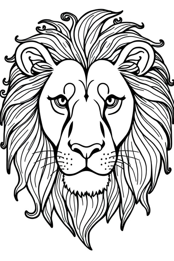 Lion Head Coloring Sheet