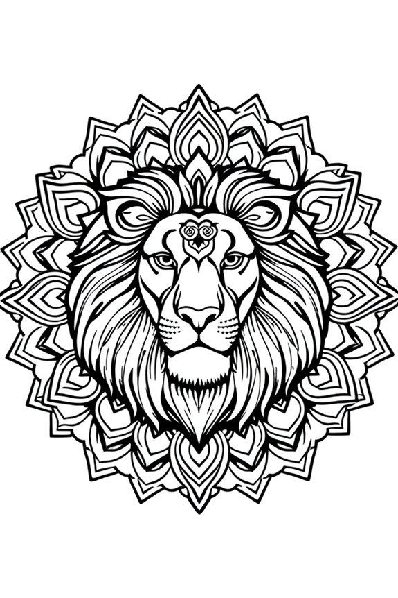 Mandala Lion Coloring Sheet
